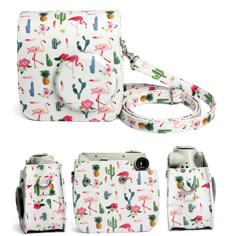 Portable Polaroid Camera Bag with Belt PU Leather Camera Protective Case Holder