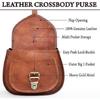 Kleine Umhängetaschen aus echtem Leder für Damen, Vintage-Umhängetasche aus Crossover-Leder für Damen, Handtasche, 22,9 cm (Braun)