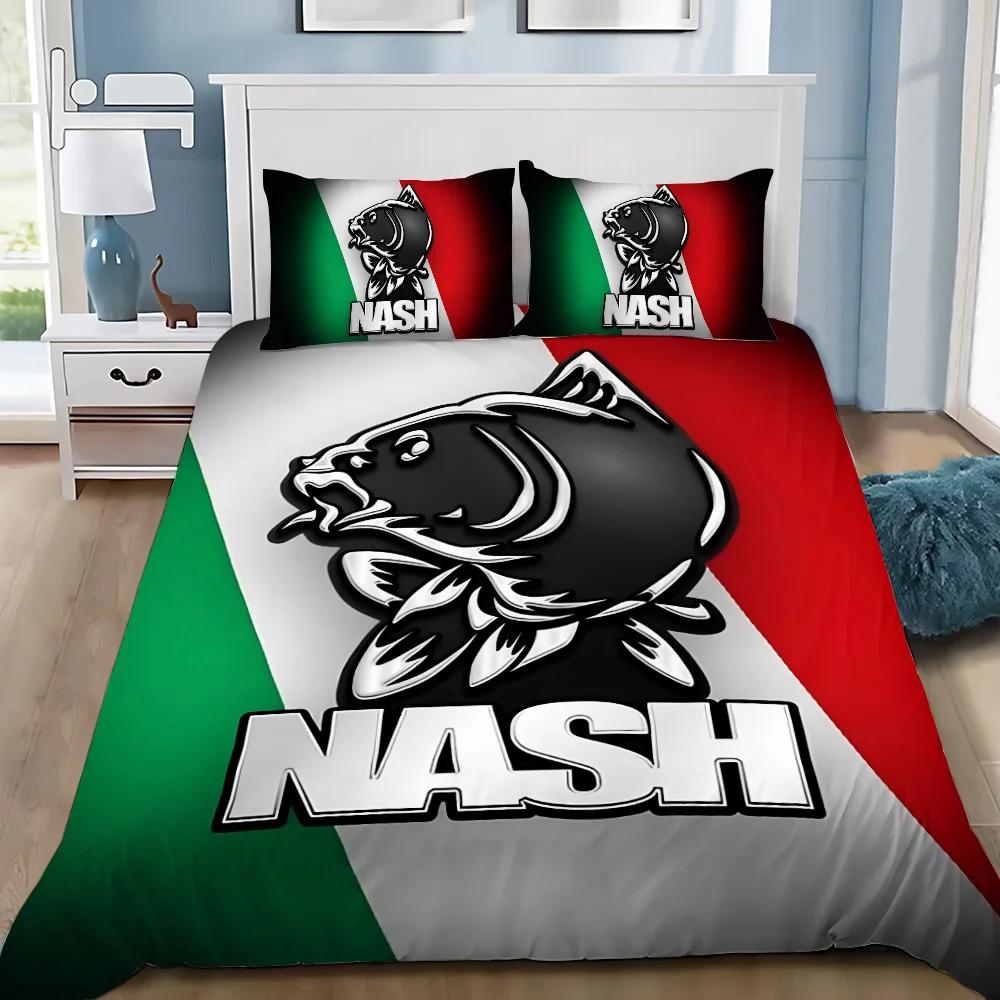 Fashion 3D Print Nash Fishing Logo Duvet Cover Pillowcase Bedding Set Adult Boy Girl Bedroom Decoration Single Double Large Size