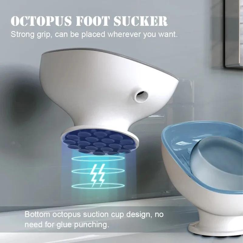 Super Suction Cup Soap Dish with Drain Water For Bathroom Soap Holder Kithcen Sponge Holder Soap Container Bathroom Supplies