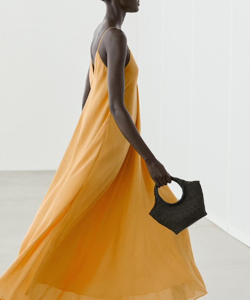 Masimodutti Linen V-Neck Fluid Dress