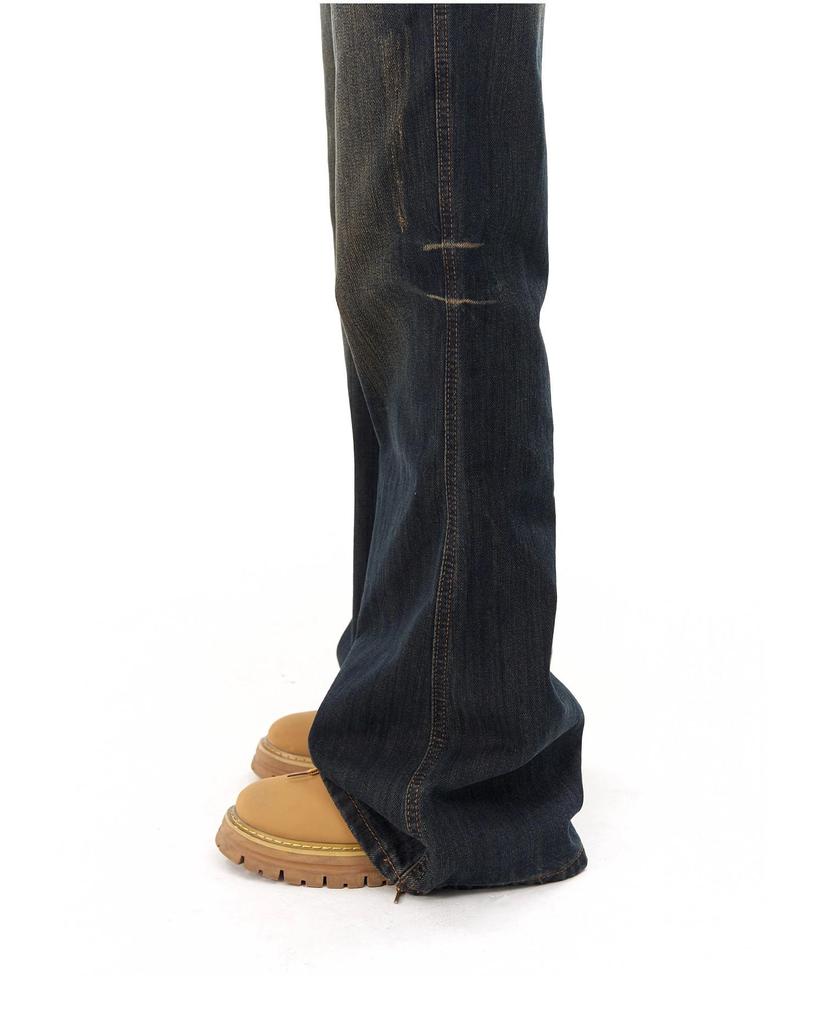 Women's Vintage Distressed Low Waist Slim Fit Micro Flare Jeans - 2025 Autumn Collection