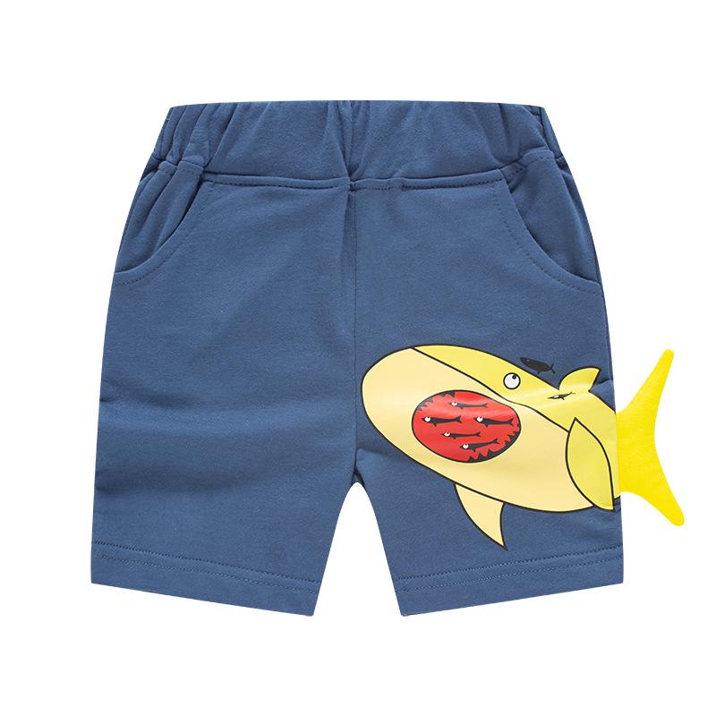 Korean Style Cartoon Shark Summer Shorts for Boys - Children's Clothing