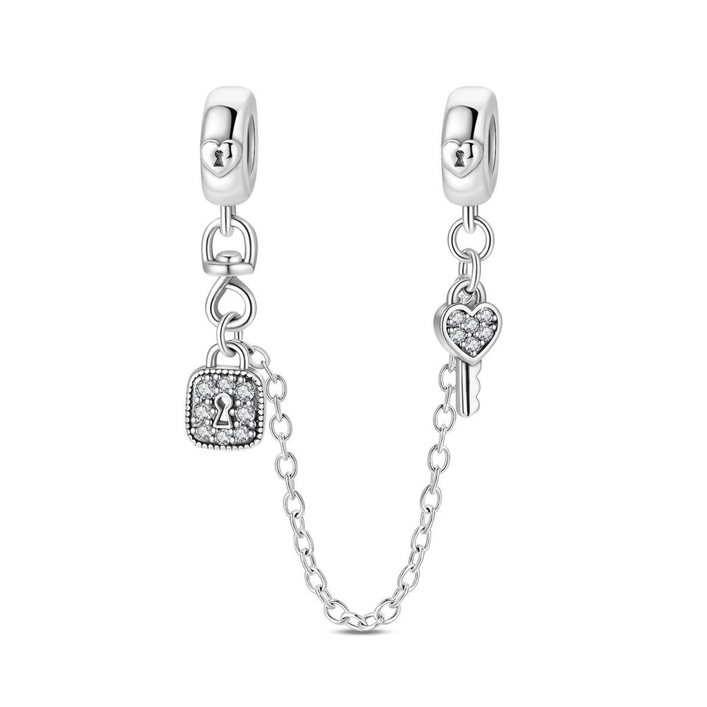 Charming Lucky Charm Key Heart Lock Beaded Bracelet Accessory