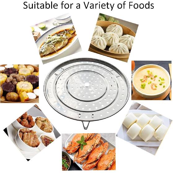 Steamer Rack, 11.81" / 30cm 304 Stainless Steel Removable Legs Multifunction Steaming Stand Holder Rack for Steamer Pot Pans