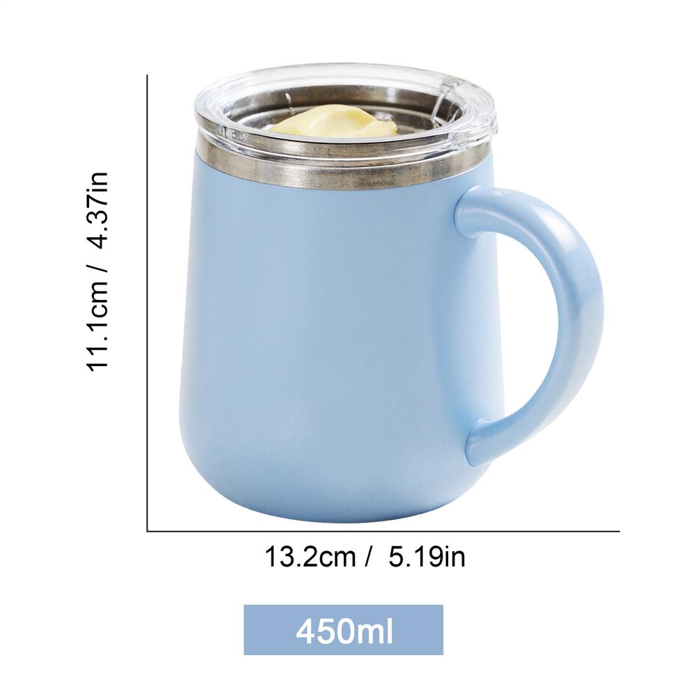450ml insulated travel mug Coffee Tumbler Insulated Water Cup Sealed Leak-proof Water Cup Tea Milk Hot Chocolate Coffee cup 450ml синий