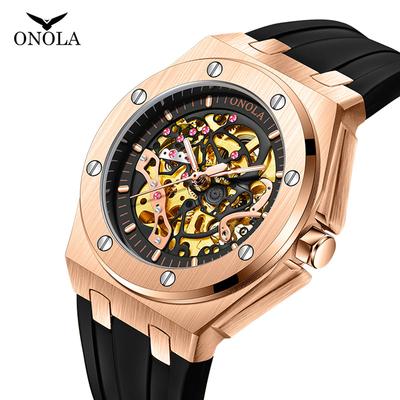 New Fully Automatic Mechanical Watch Men's Fashion Multi-color Silicone Strap Waterproof Watch
