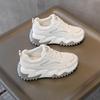 2025 Trendy Women's Genuine Leather Platform Sneakers with Thick Sole and Concealed Lift