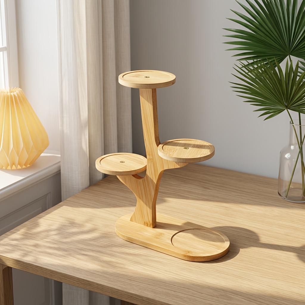 

Bamboo storage rack, succulent flower rack, small potted plant display rack, suitable for offices, balconies, windowsills, living rooms