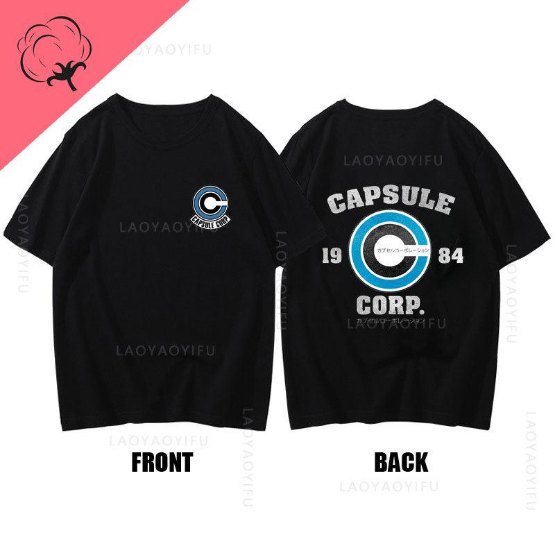 CAPSULE CORP Theme 100Cotton Men T Shirt Tops Japanese Anime Tshirts Harajuku Street Clothing Summer Casual Short Sleeve Tees