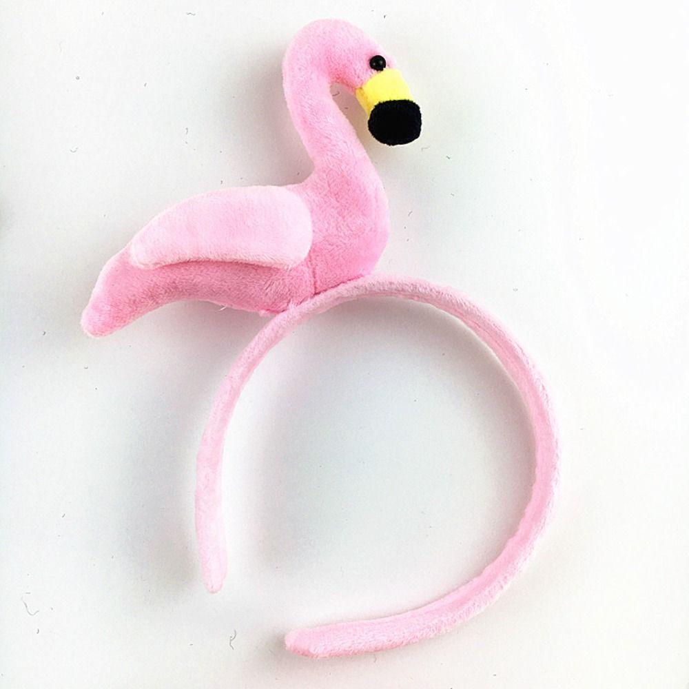 Wash Face Flamingo Headband Animal Plush Hair Hoop Creative Animal Hair Hoop  Outdoor