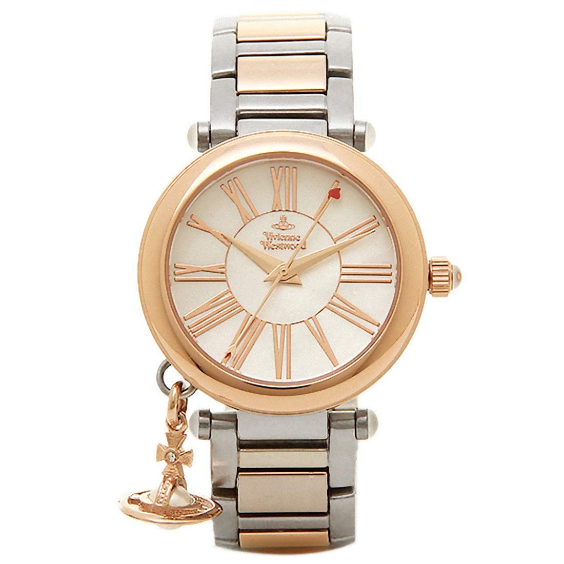 

Vivienne Westwood Women s Mother Orb Watch, 32mm, with Charm, Quartz Movement, Silver (VV006PRSSL) [Parallel Import]