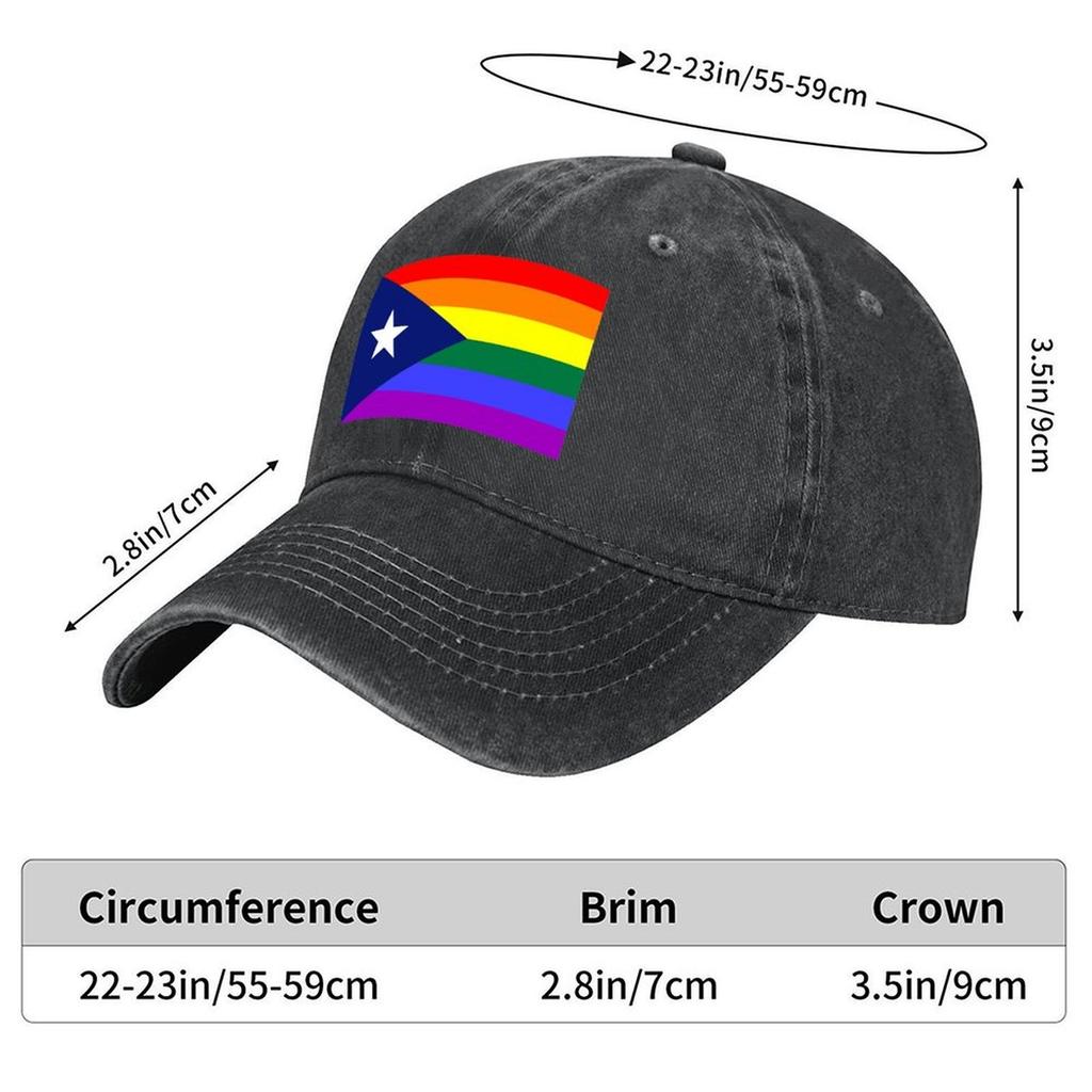 2026 Puerto Rican Rainbow Pride Flag Baseball Cap Luxury Brand Fishing Cap Luxury Cap Luxury Man Hat Golf Women Men's