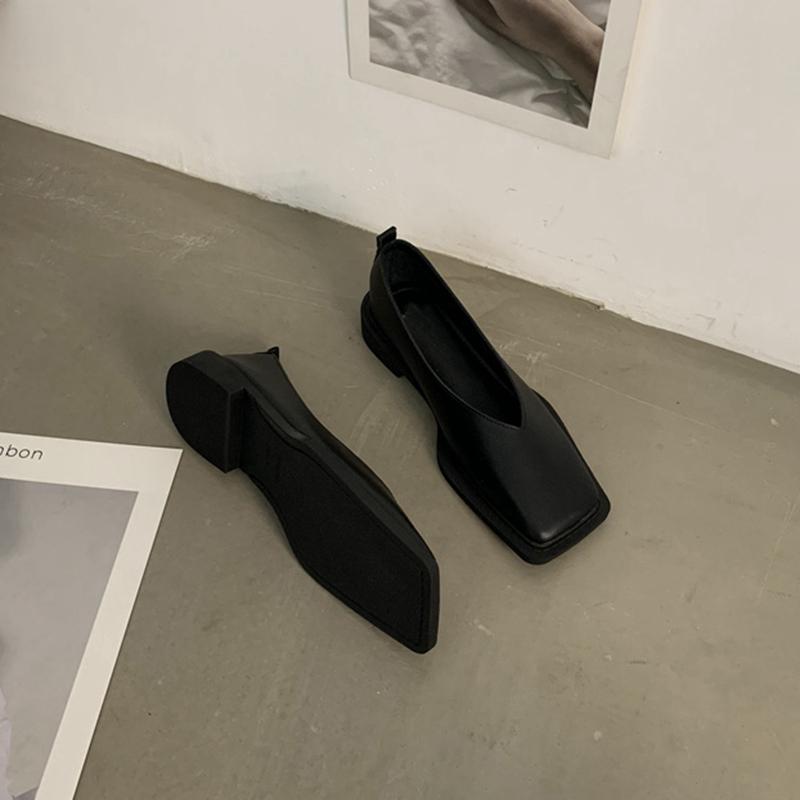 Fashion SUOJIALUN 2025 Spring New Flat Shoes Square Toe Square Toe Shallow Mouth Slip On Loafers Ladies Casual Shoes Zapatos Mujer