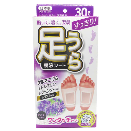 T.H.T. Refreshing Foot Sap Sheets, One-Touch Type, Lavender Scent, Made In Japan, 30 Sheets