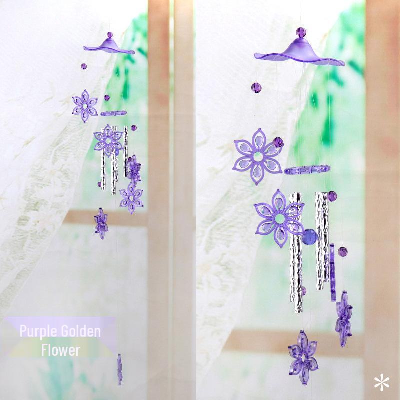 

Этнические акриловые и алюминиевые ветряные колокольчики — креативный подарок для украшения балкона и дома Total length approx. 68cm