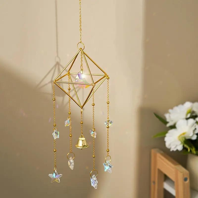 1 Piece, Colorful Metal Rainbow Star Moon Wind Chimes, Sun Catcher Outdoor Window Home Decoration Garden Car Pendant