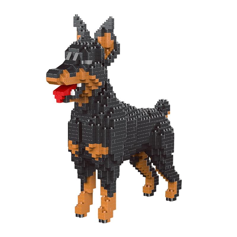 Cartoon Animal Building Blocks Creative Pet Dog Assembly Toy Diy Educational Puzzle Parent-Child Interactive Toy Gifts