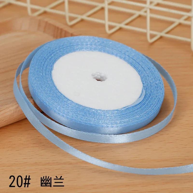 6mm Satin Ribbon DIY Artificial Silk Material Christmas Halloween Wedding Birthday Party DecorationHandmade Bows Gift Wrapping