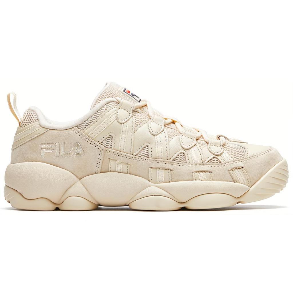 FILA Spaghetti Low Synthetic Leather Sports Casual Low-Top Retro Basketball Shoes Men sneaker Beige F12M931232FAG