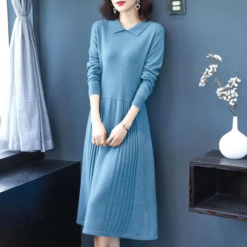 Vestido de punto Otoño e Invierno 2021 Falda de mujer Vestido de suéter de  manga larga de longitud media comprar a buen precio — entrega gratuita,  reseñas reales con fotos — Joom