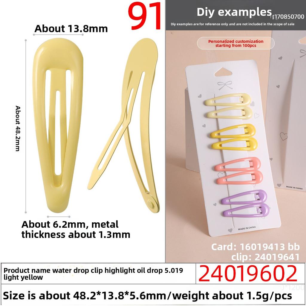 Niedliche Haaraccessoires für MädchenBunte Tropfenförmige Haarspangen Bonbonfarbene Kleine Haarspangen Kleine Pony- und Strandclips