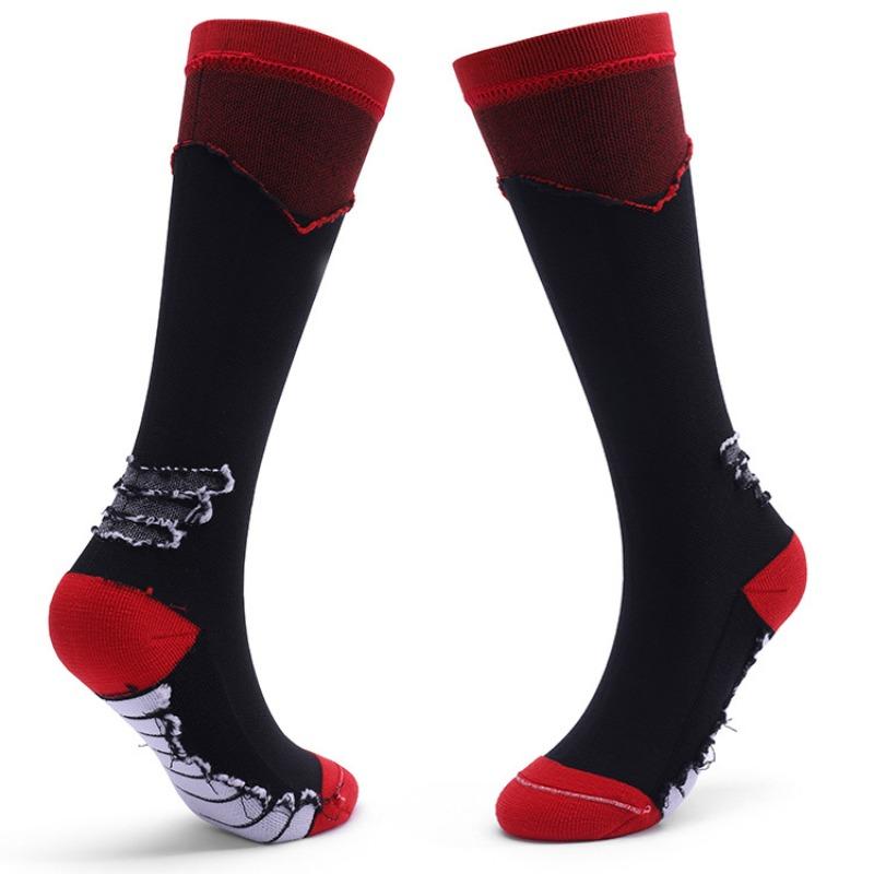 Male Spring and Autumn Thickened Outdoor Cycling Running Marathon High Elastic Lean Leg Pressure Long Socks