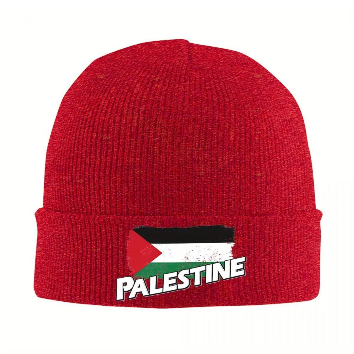 

New Palestine Flag Beanie Hats Casual Caps Unisex Women Kpop Knit Hat Winter Custom Elastic Beanie Hat