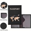 Fashion Passport Protector World Pattern Travel Passport Clip Wallet Gift PU Leather Card Holder Unisex Storage Bag.-zmt