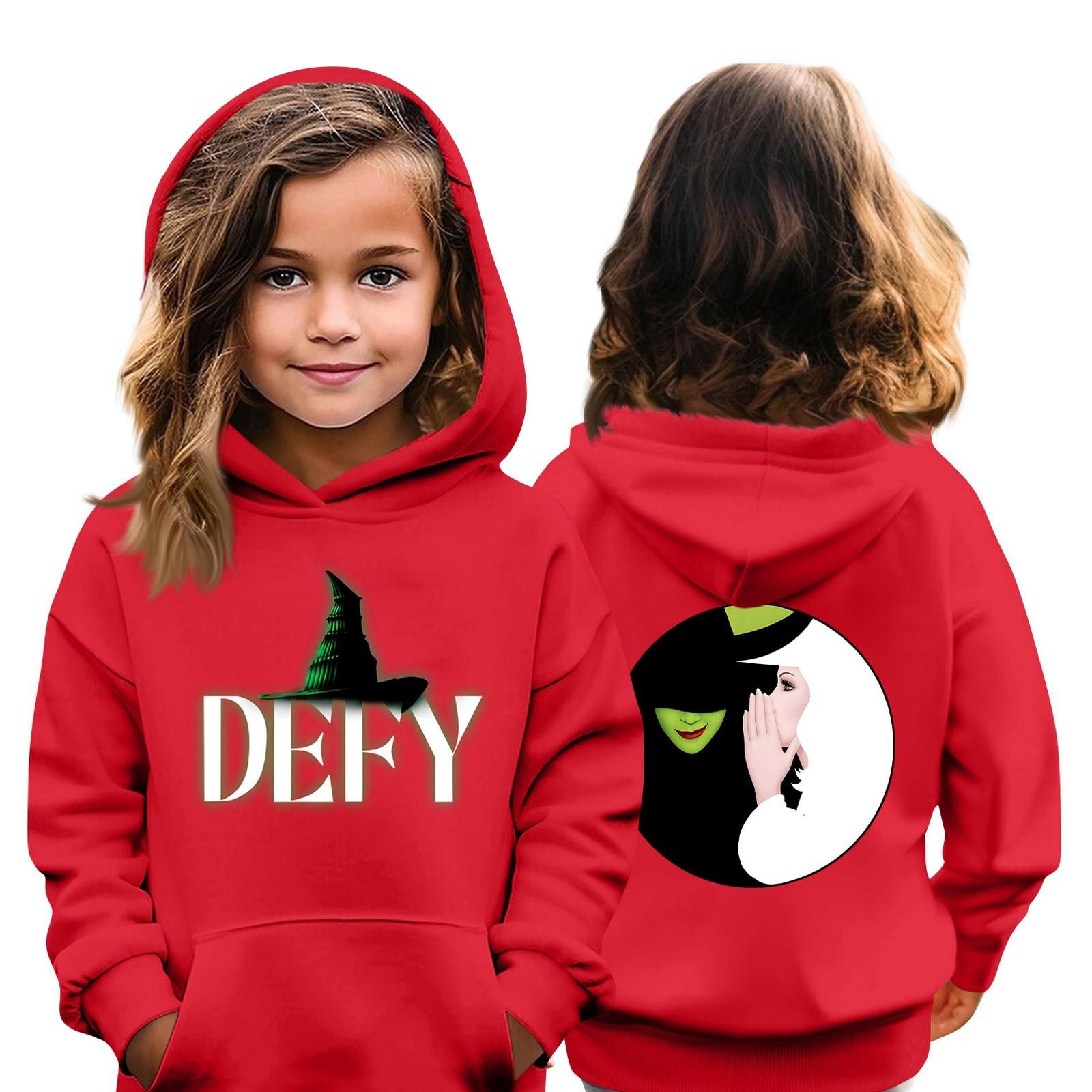 

Дитяча толстовка з капюшоном для хлопчиків і дівчаток, модна толстовка з принтом і кишеньковими рукавами, 3-14 років 150 червоний