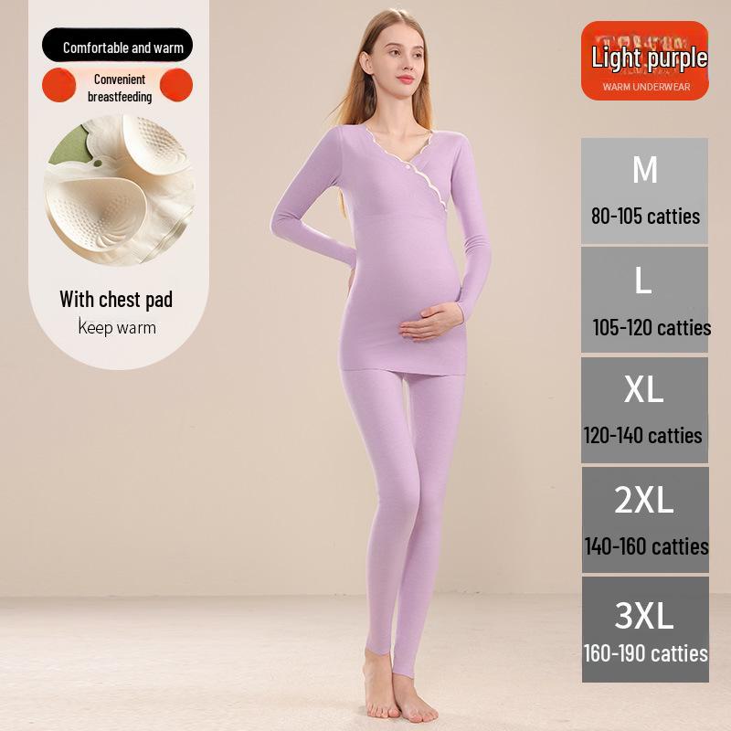 Umstandspflege Herbst/Winter Anzug mit Brustpolstern & Deutscher Samt Warme Unterwäsche