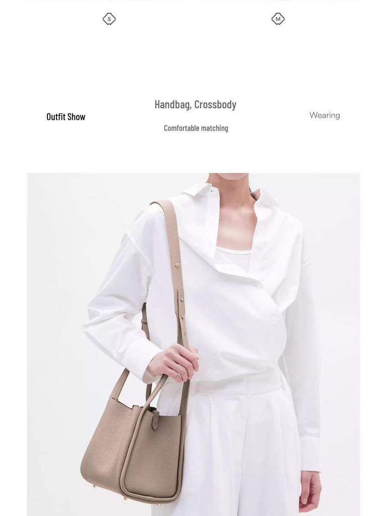 In Stock: Songmont Medium Pine Basket Handbag, Large Capacity Crossbody Bucket Bag