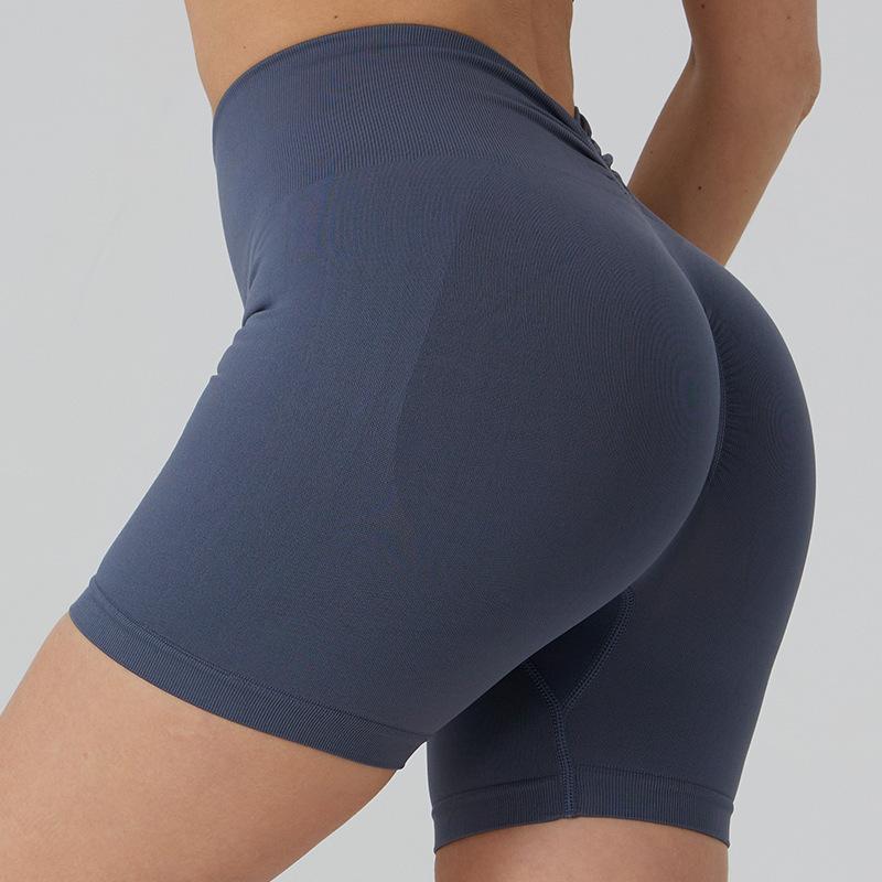 Seamless V-Waist Yoga Shorts, Quick Drying High Waist Sports Cycling Leggings, Slimming And Hip Lifting High Stretch Shorts For Women
