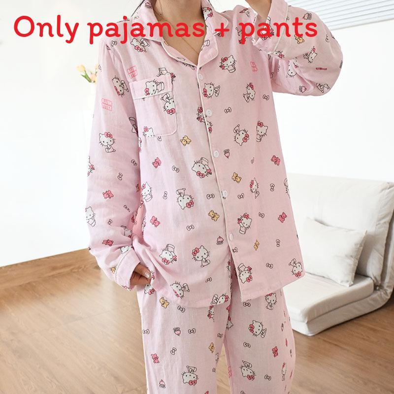 Baby Cotton Pajama Set For Spring Summer Breathable Sleepwear For Infants Pink Kitty,L