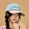 Denim Baseball Hat For Women Letter Prints Summer Cotton Adjustable Peaked Hats Girls Casual Sun Protection Cap Latest Color-Blocked Embroidery