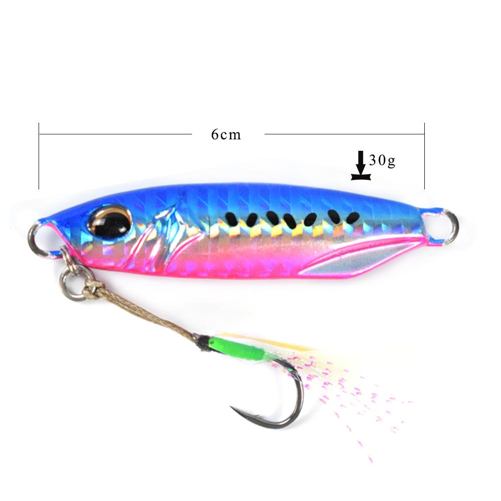 CCLURERS 6CM 30G High Quality Lead Fish Luminous Iron Plate Jigging Lure Long-Distance Asian Artificial Hard Bait Hooks for Carp
