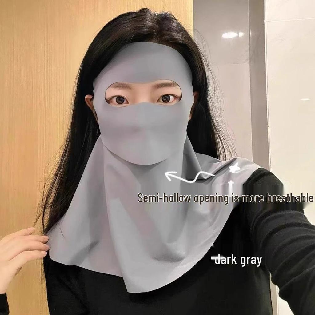 Ice Silk Women's Sunscreen Mask: UV Protection, Breathable, Stylish Design, Protects Eye Corners, 2024 Edition