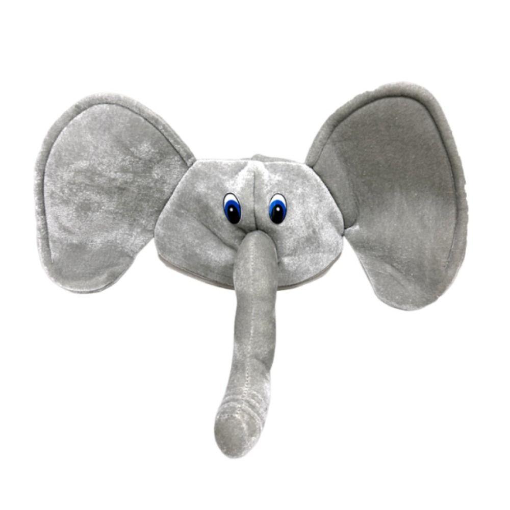 Cute Plush Animal Hat Cartoon Elephant Head Cover Party Supplies Halloween Headgear Photo Props