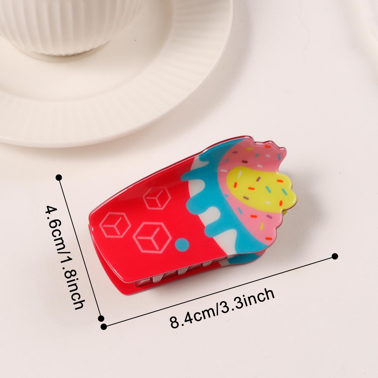 

Bamboo Yao Cute Ice Cream Cake Claw Clip - Fun Dessert Hair Accessory for Women