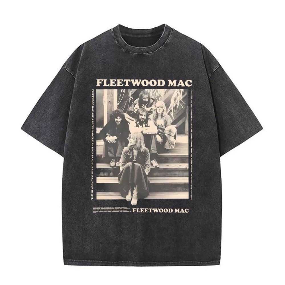 Washed Vintage Rock Band Fleetwood Mac Graphic T-shirt Stevie Nicks T Shirt Rumours T Shirts Men Women Gothic Oversized T-shirts