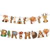 Original Forest Animal Children's Birthday Party Decor Kit With Balloons And Flags