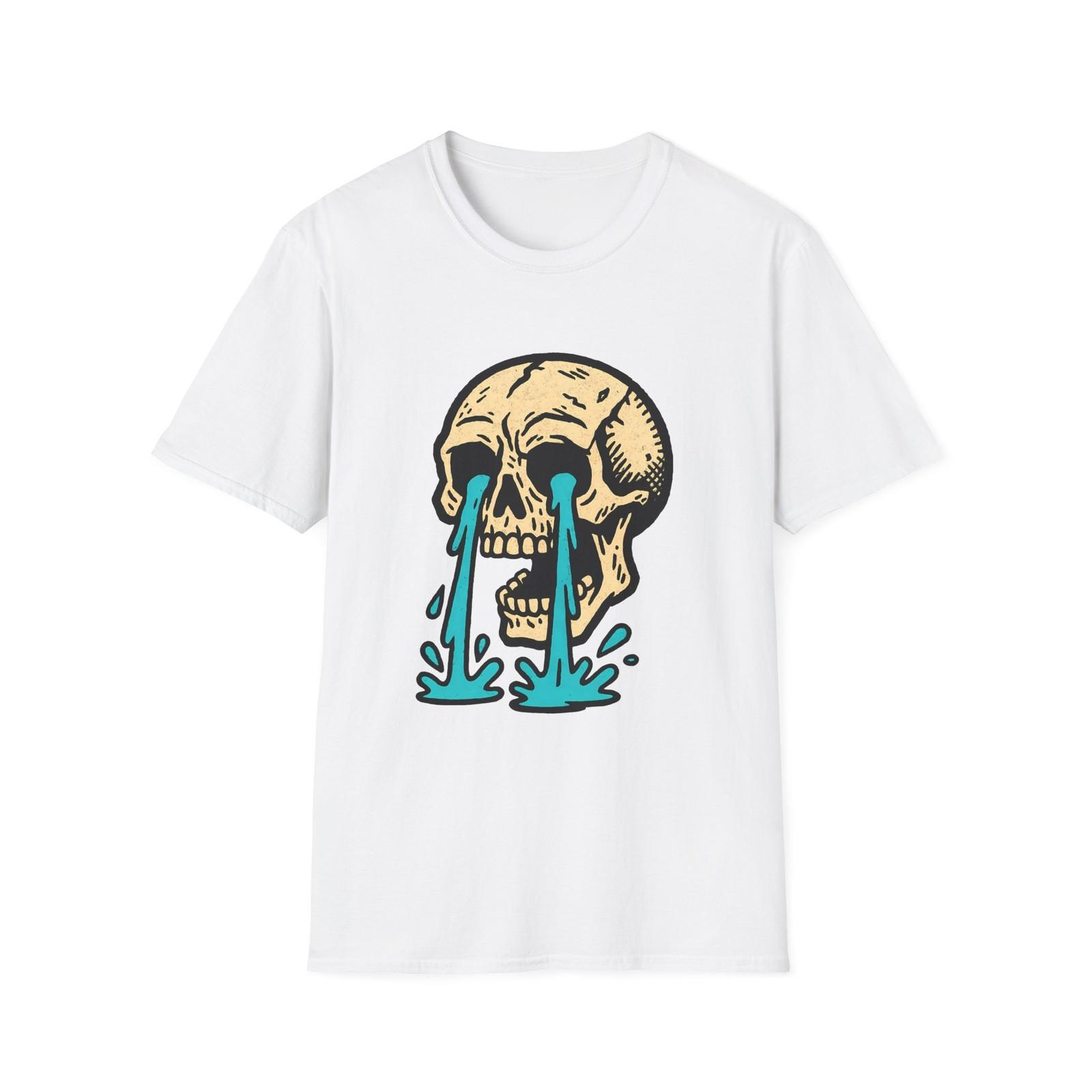 Unisex Softstyle T-Shirt Skull Tears Emotion Frantic Bone Anatomy S разноцветный