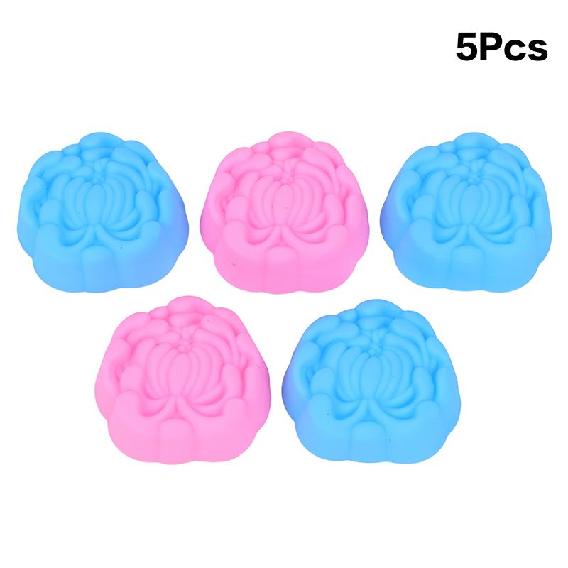 5Pcs 5Cm Various Flower Designs Silicone Muffin Cake Mold Baking Cups Chocolate Pudding Ice Mould Cupcake Tools Diy Kitchenware
