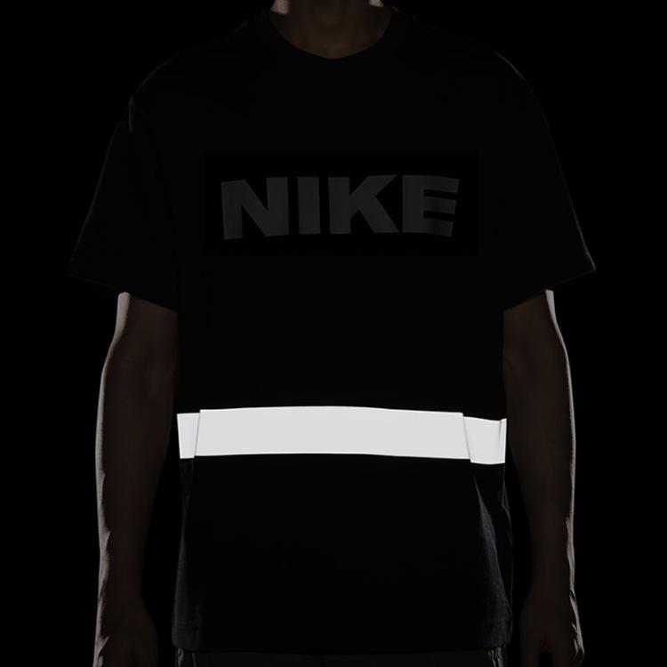 Nike Logo Print Crew Neck Casual T-Shirt Men Tops Black DB3605-010