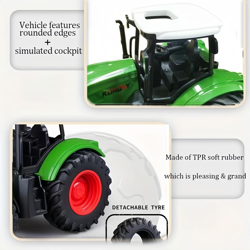 Farm Tractor Toy Set for Kids: Includes Various Types of Tractors and Tools, Suitable for Scene Entertainment and Gifting.