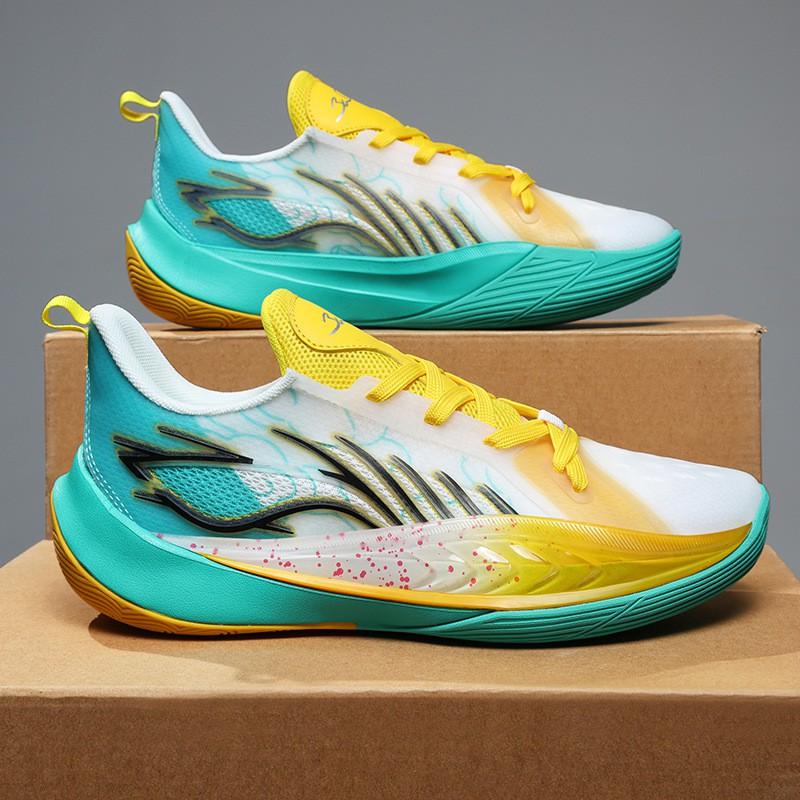 Mens Basketball Shoes Low Top With Full-Length Air Cushion Lightweight Durable Rubber Sole Outdoor Court Running