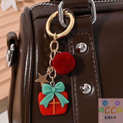 New Christmas Tree Santa Claus Keychains Bag Charm For Women Exquisite Bag Pendant Car Key Ring Jewelry Christmas Gift
