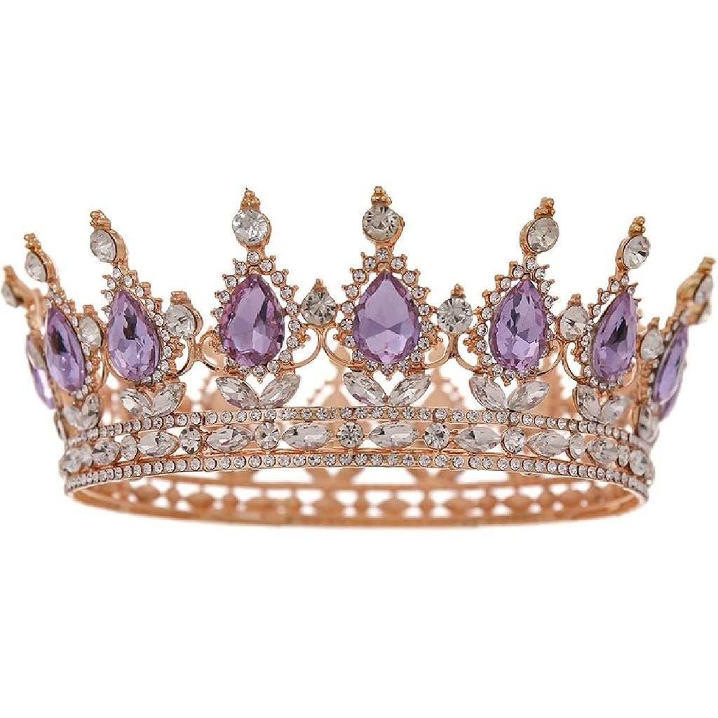 FORSEVEN Queen Crown Rhinestone Wedding Crowns and Tiaras for Women Costume Party Hair Accessories Princess Birthday Crown Crystal Bridal Crown