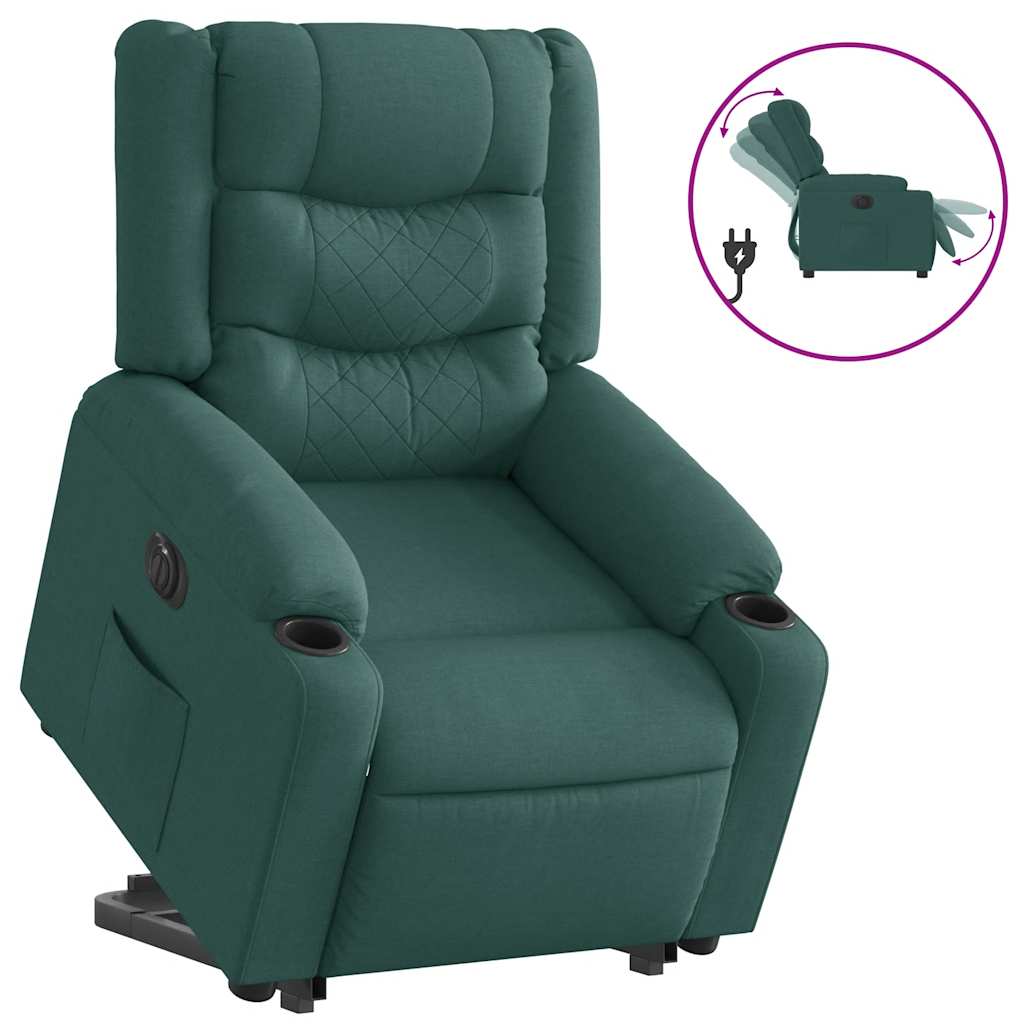 Vidaxl Lift Recliner Massage Chair, Electric, Reclining, Green