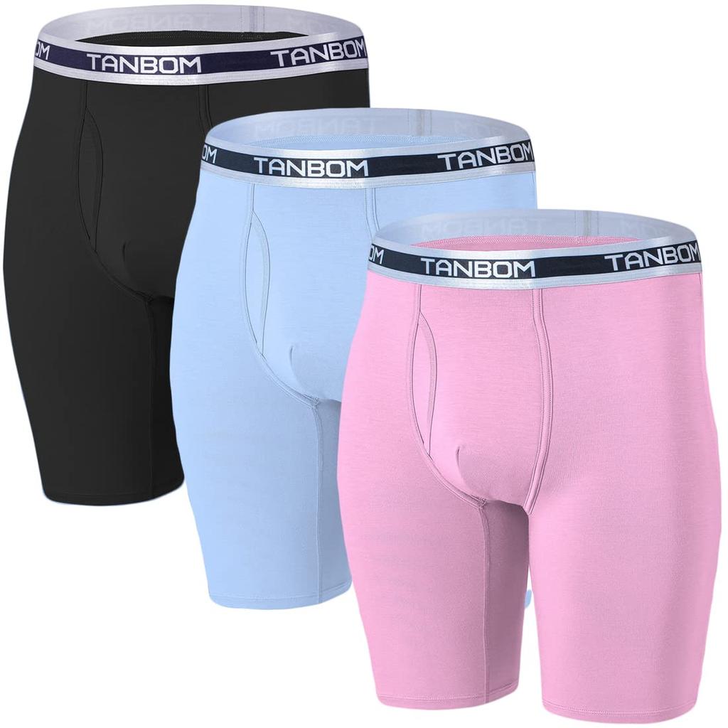 ZONBAILON Long Boxer Hiver Grand Ensemble de 3 Slips Homme, Ouverture Avant, Épais, Slips, Taille,